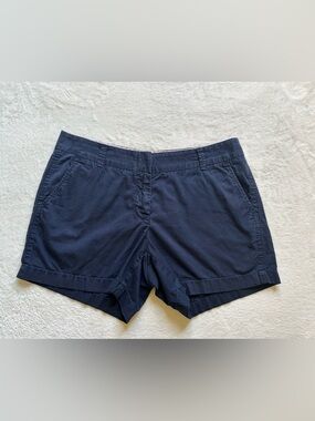 J. Crew Women’s Pockets Navy Cotton Chino Broken-in Shorts Size 10